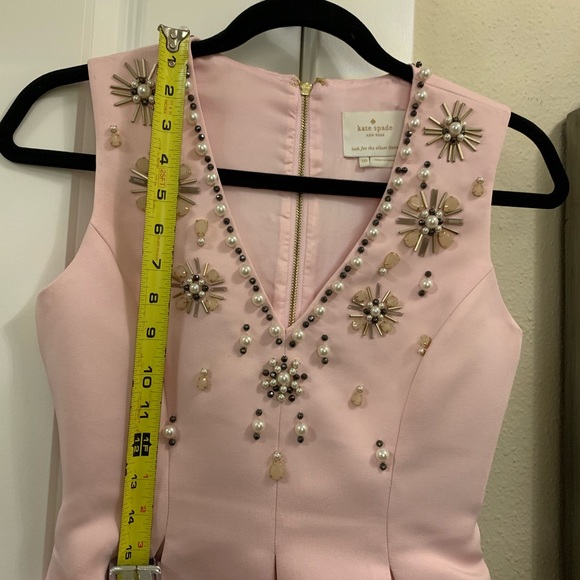 Kate Spade Embellished Pink V neck structure dress - Picture 7 of 8